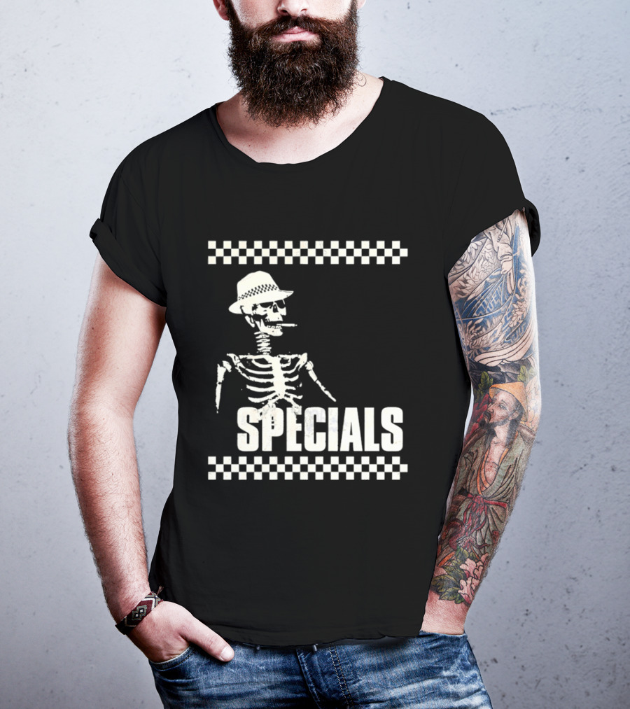 The Specials Skeleton Ska Band 2 Tone Distressed T-Shirt