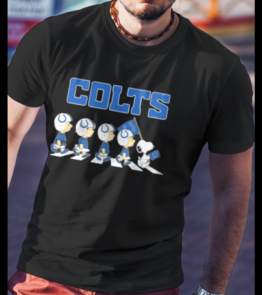 Peanuts Characters March Abbey Road Indianapolis Colts T-Shirt