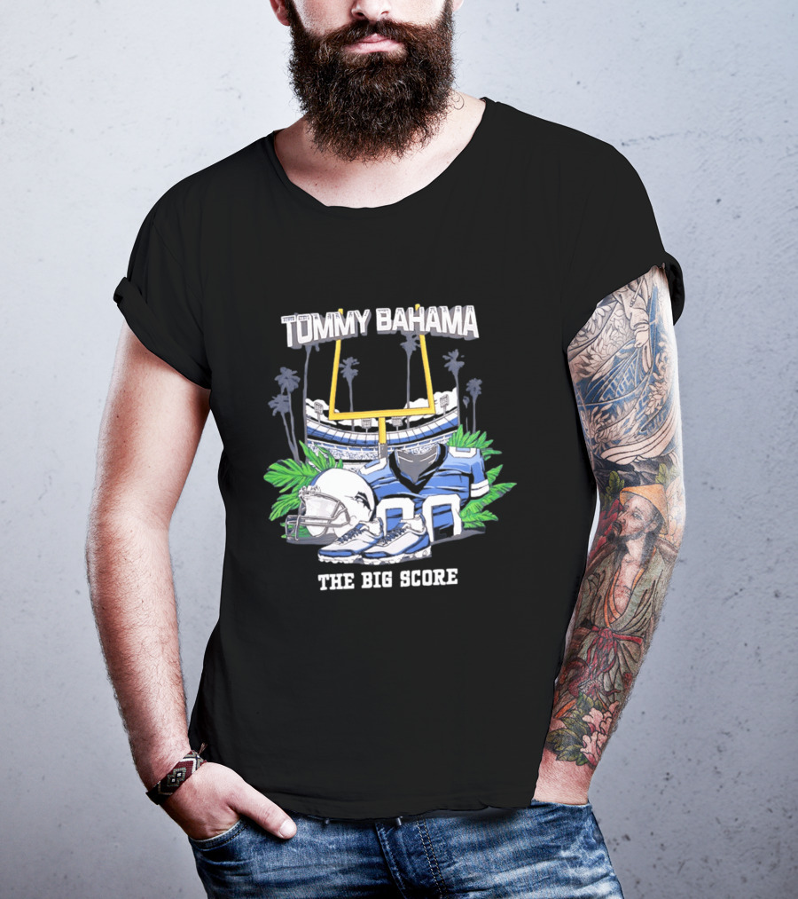 Tommy Bahama The Big Score Football Stadium Jersey And Gear T-Shirt