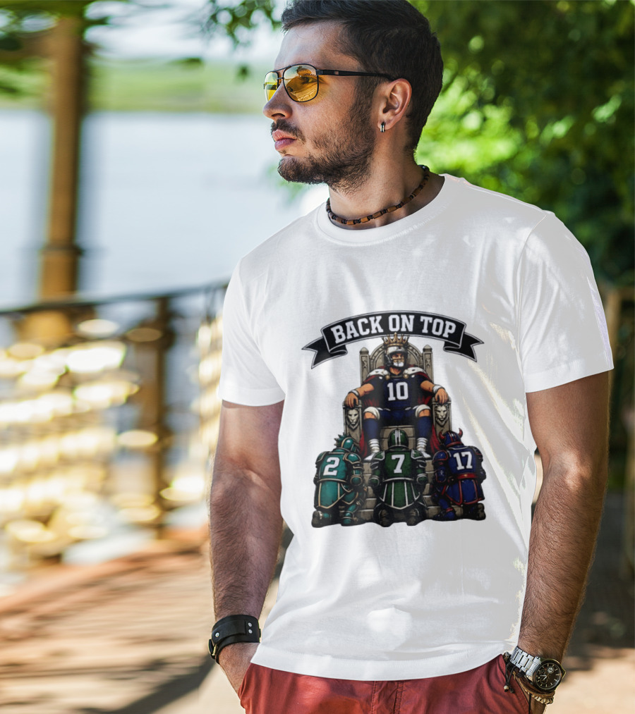 Back On Top Football Jersey Number 10 Quarterback With Throne And Rivals T-Shirt