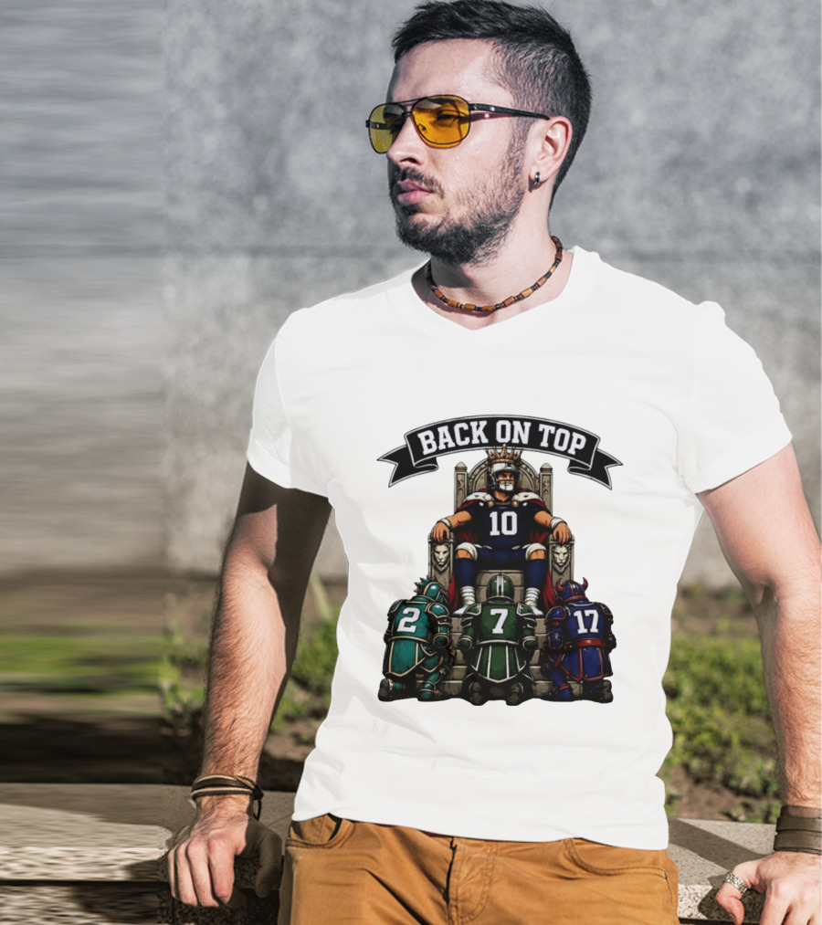 Back On Top Football Jersey Number 10 Quarterback With Throne And Rivals T-Shirt