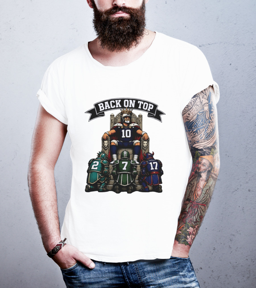 Back On Top Football Jersey Number 10 Quarterback With Throne And Rivals T-Shirt