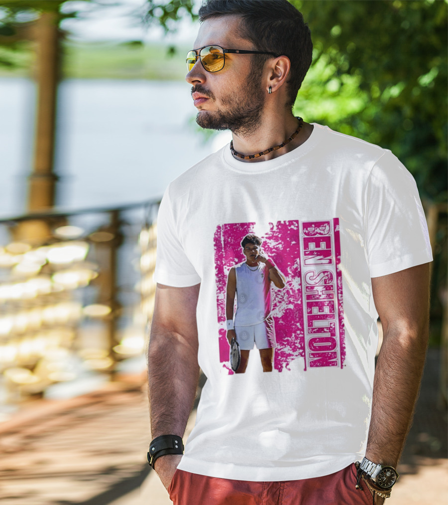 Ben Shelton Tennis Star Distressed Pink T-Shirt