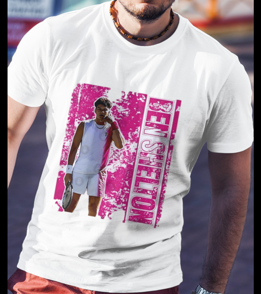 Ben Shelton Tennis Star Distressed Pink T-Shirt