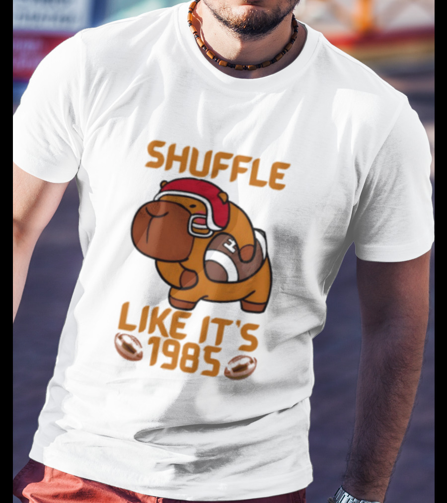 Shuffle Like It's 1985 Capybara With Headphones T-Shirt