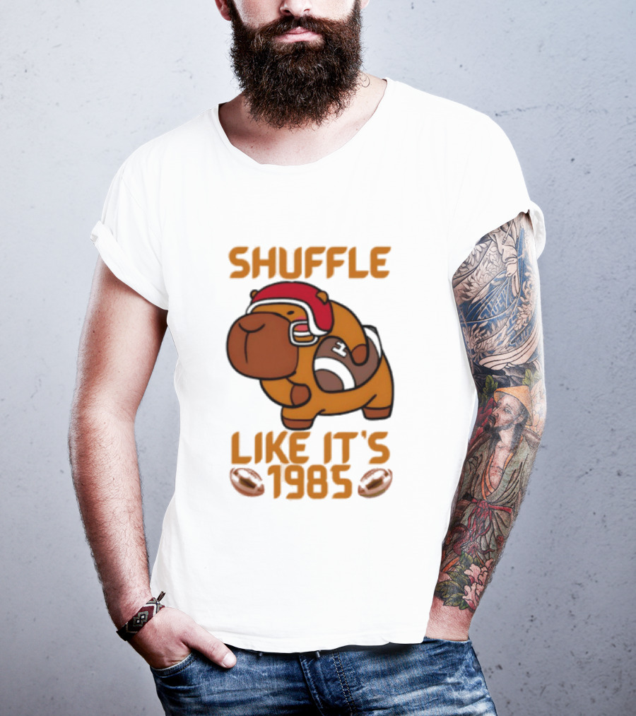 Shuffle Like It's 1985 Capybara With Headphones T-Shirt