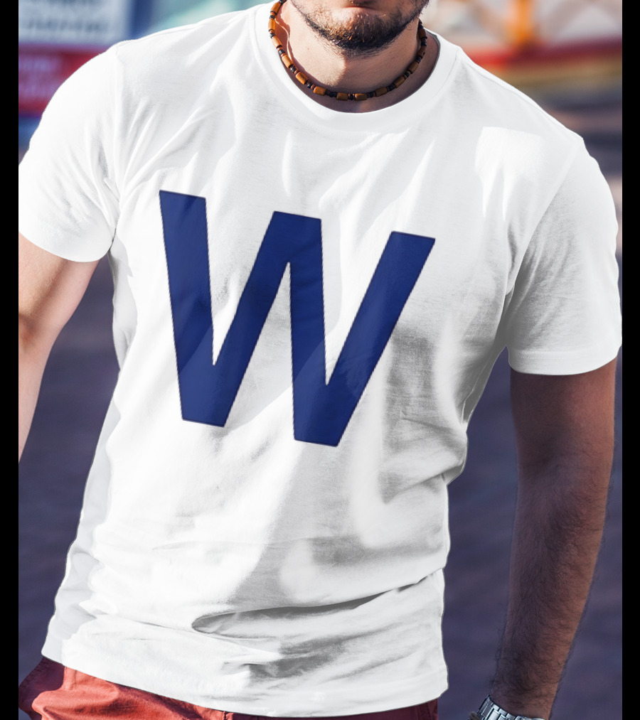 Chicago Cubs Blue W Baseball Team Victory T-Shirt