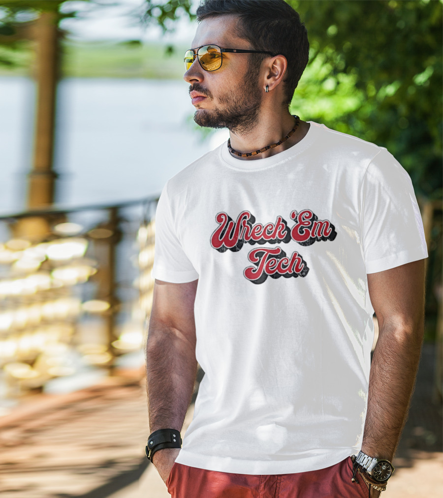 Wreck Em Tech Classic Texas Tech 70s Script T-Shirt