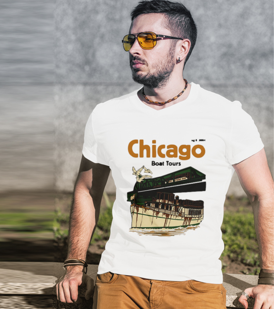 Dave Matthews Band Chicago Boat Tours August 8 2004 Vintage Concert T-Shirt