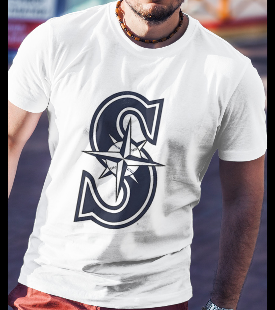 Seattle Mariners Tridents Up Compass Rose Iconography T-Shirt