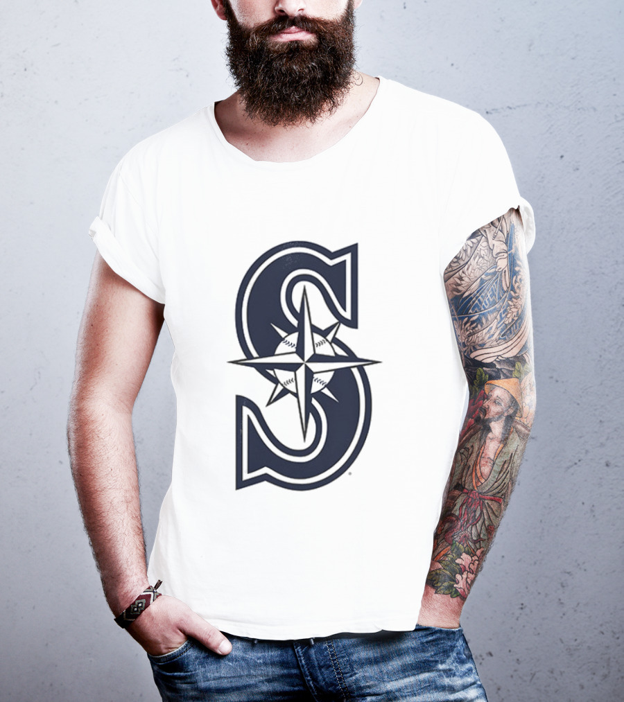 Seattle Mariners Tridents Up Compass Rose Iconography T-Shirt