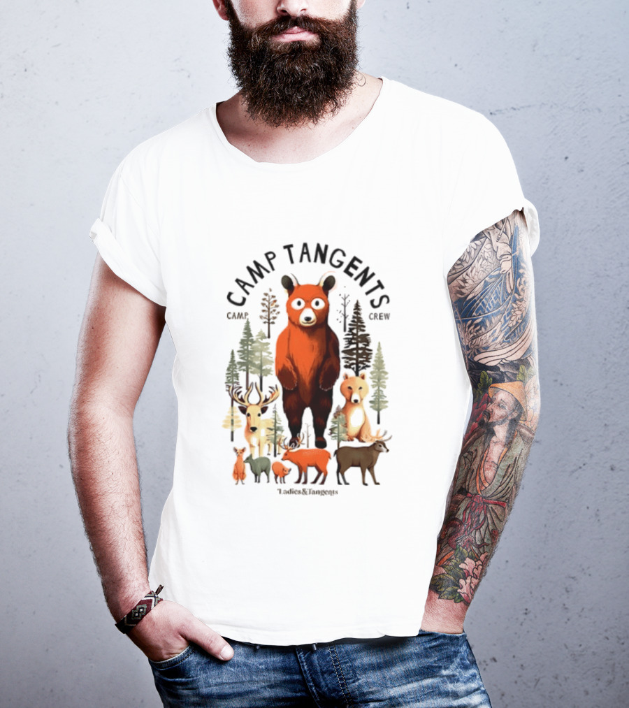 Camp Tangents Bear Crew Wildlife Forest Animals T-Shirt