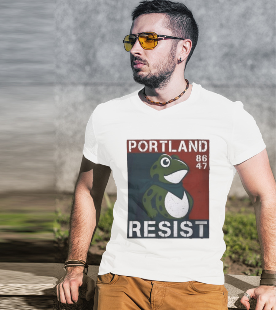 Portland Resist Frog 86 47 Protect The Frogs Trending Men T-Shirt