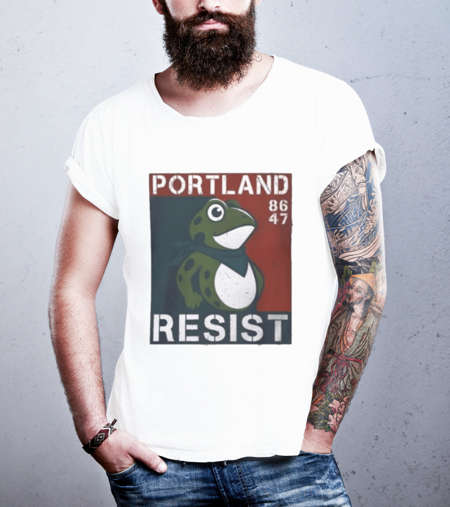 Portland Resist Frog 86 47 Protect The Frogs Trending Men T-Shirt