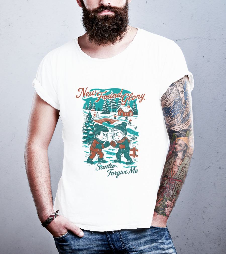 New Found Glory Santa Forgive Me Winter Scene T-Shirt