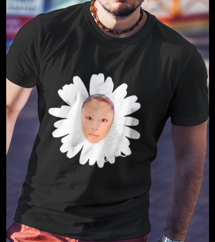Ariana Grande Daisy Flower Face With Signature T-Shirt