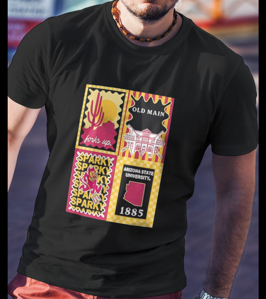 Arizona State University Forks Up Sparky Old Main 1885 T-Shirt