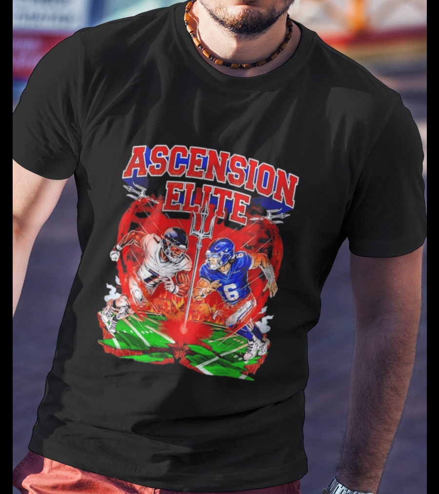 Ascension Elite Football Players Trident Fire Field Face Off T-Shirt