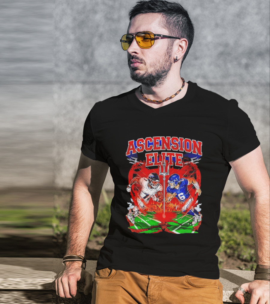 Ascension Elite Football Players Trident Fire Field Face Off T-Shirt