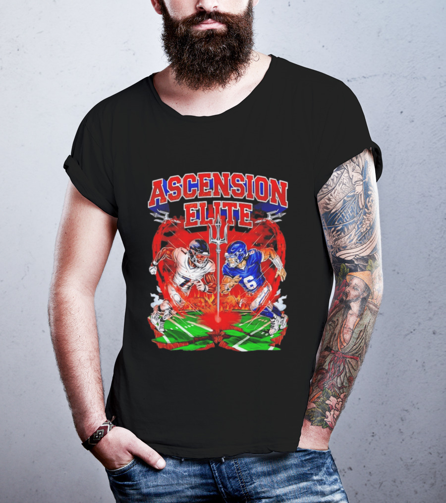 Ascension Elite Football Players Trident Fire Field Face Off T-Shirt