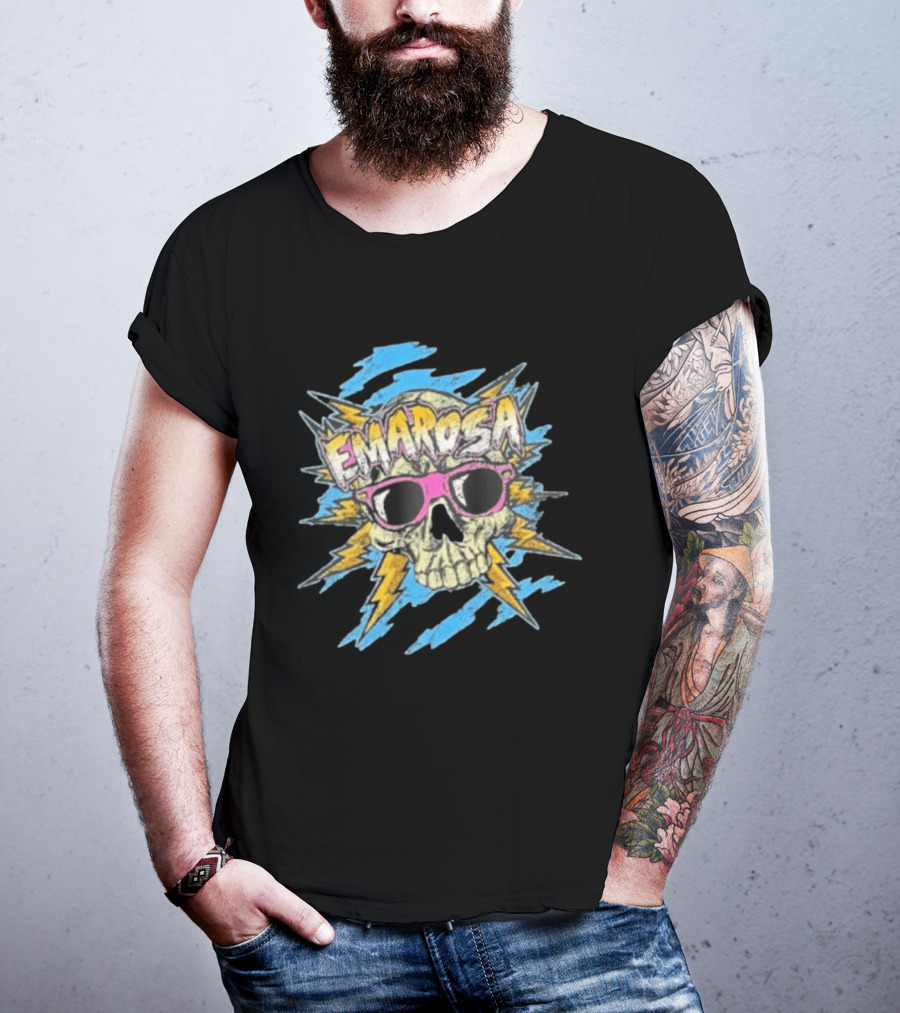 Emarosa Skull With Sunglasses And Lightning Burst T-Shirt