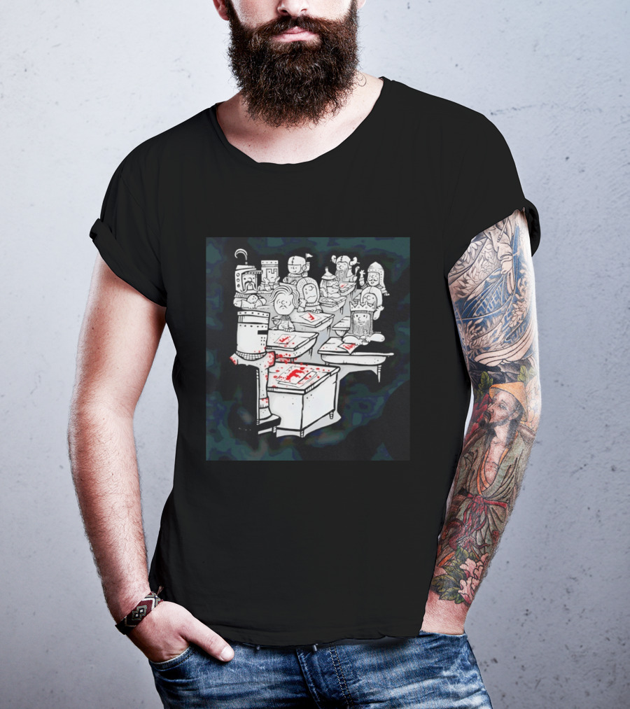 Bloody Knight Classroom Cartoon Failing Grade F T-Shirt