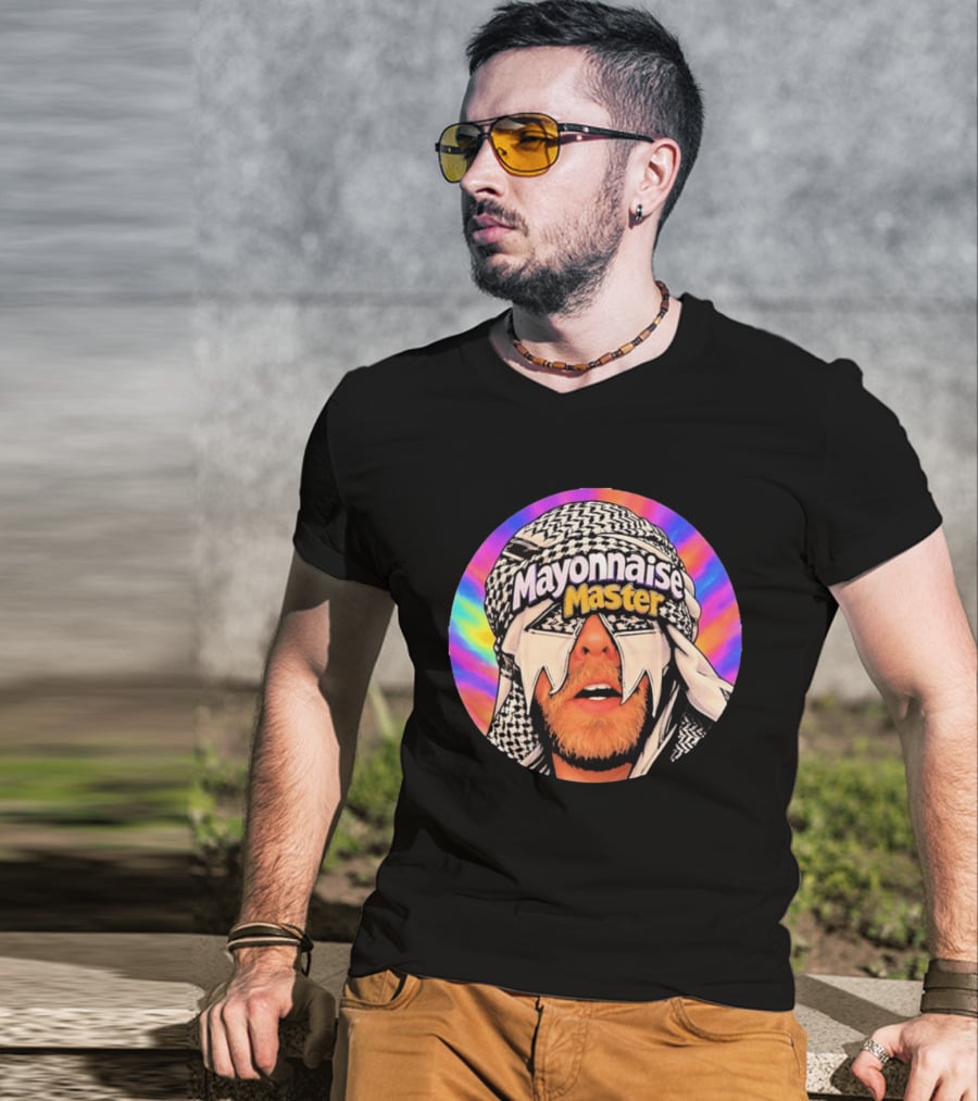 Mayonnaise Master Psychedelic Headwear Humor T-Shirt