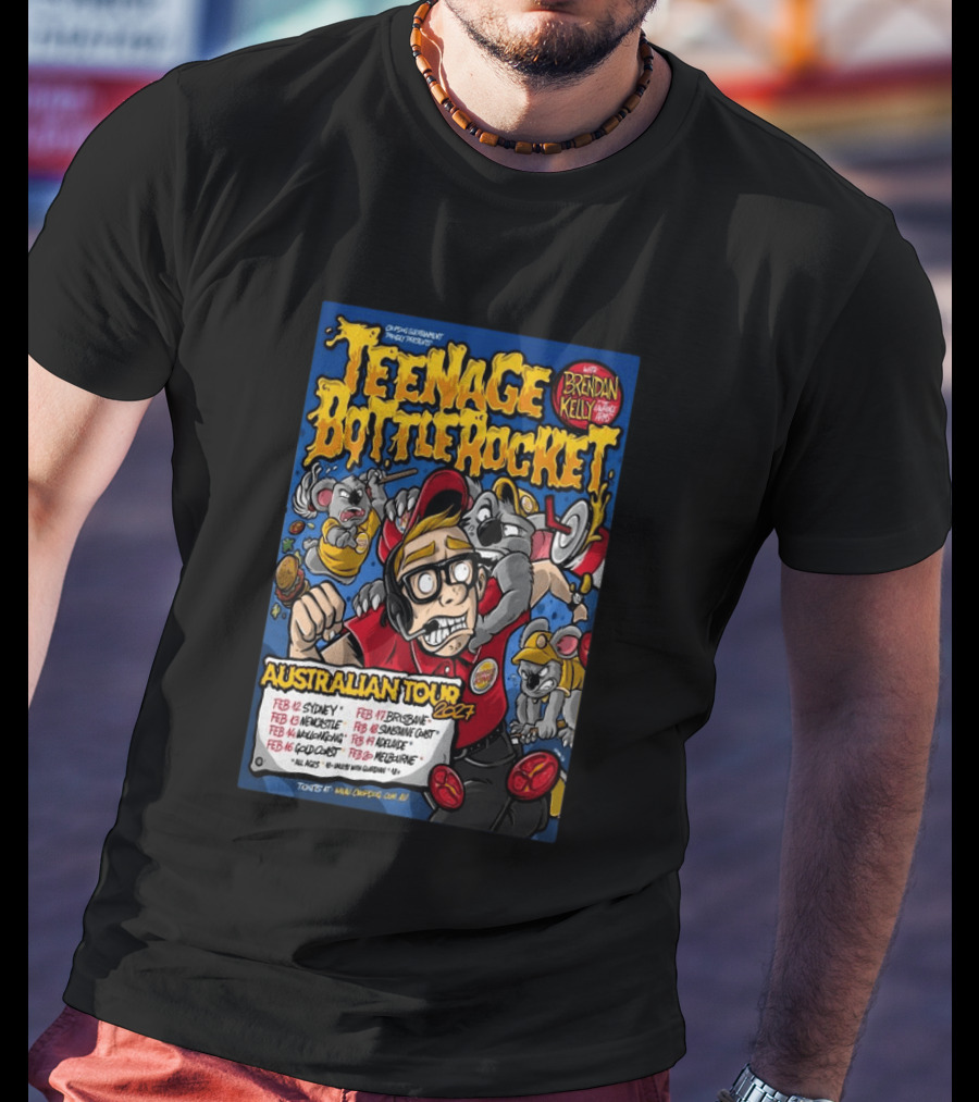 Teenage Bottle Rocket Australian Tour 2024 With Brendan Kelly Dates And Cities T-Shirt