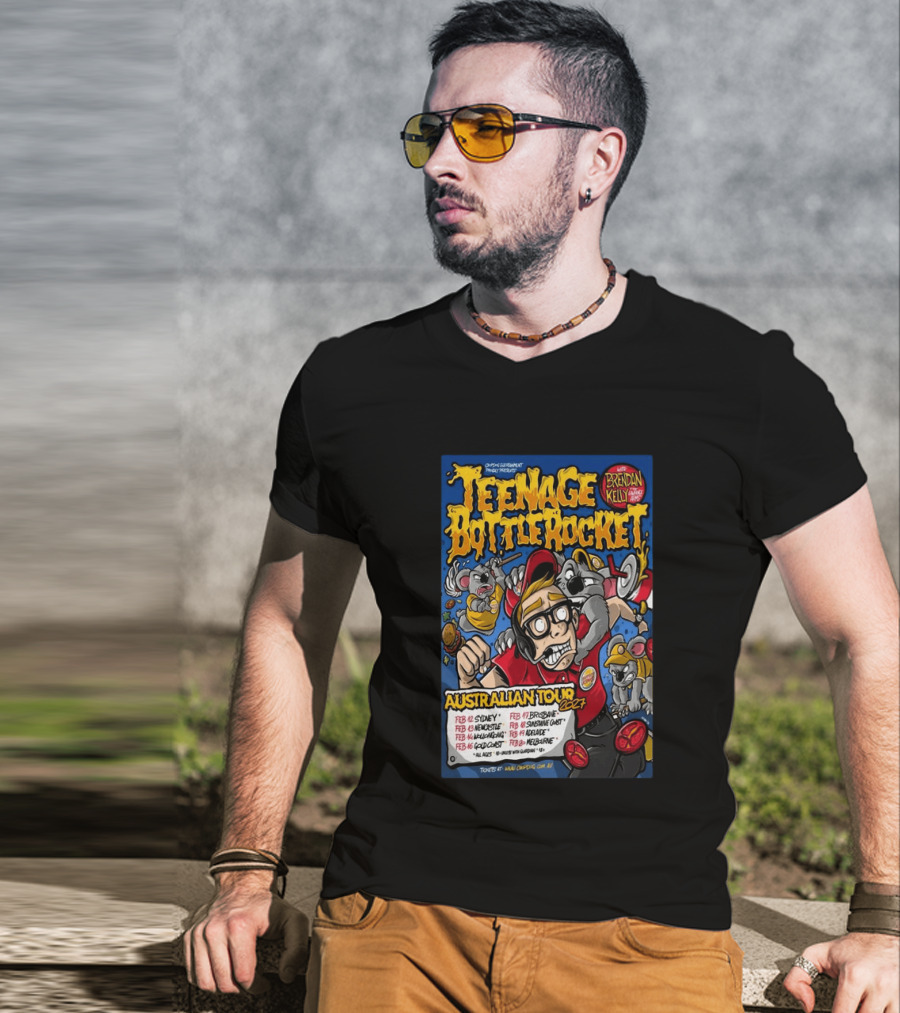 Teenage Bottle Rocket Australian Tour 2024 With Brendan Kelly Dates And Cities T-Shirt