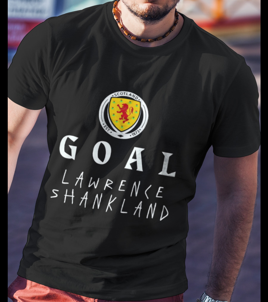 Goal Lawrence Shankland Scotland National Football Team Est 1873 Lion Crest T-Shirt