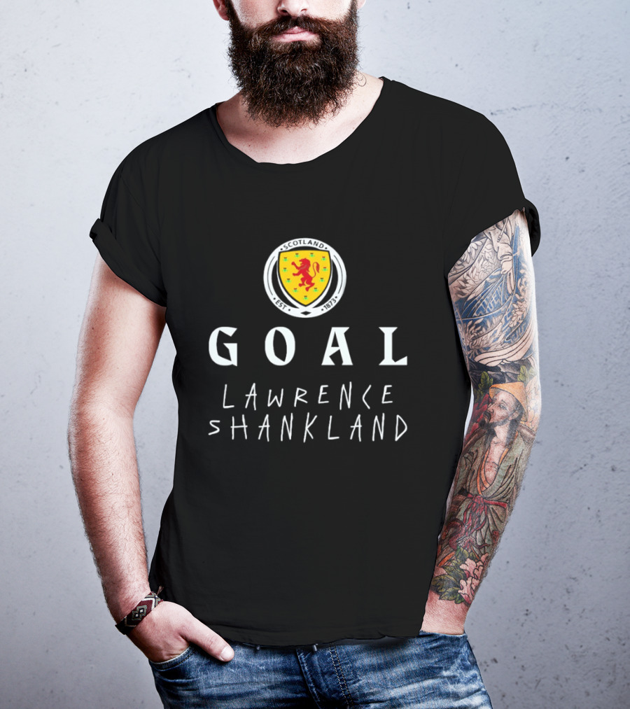 Goal Lawrence Shankland Scotland National Football Team Est 1873 Lion Crest T-Shirt
