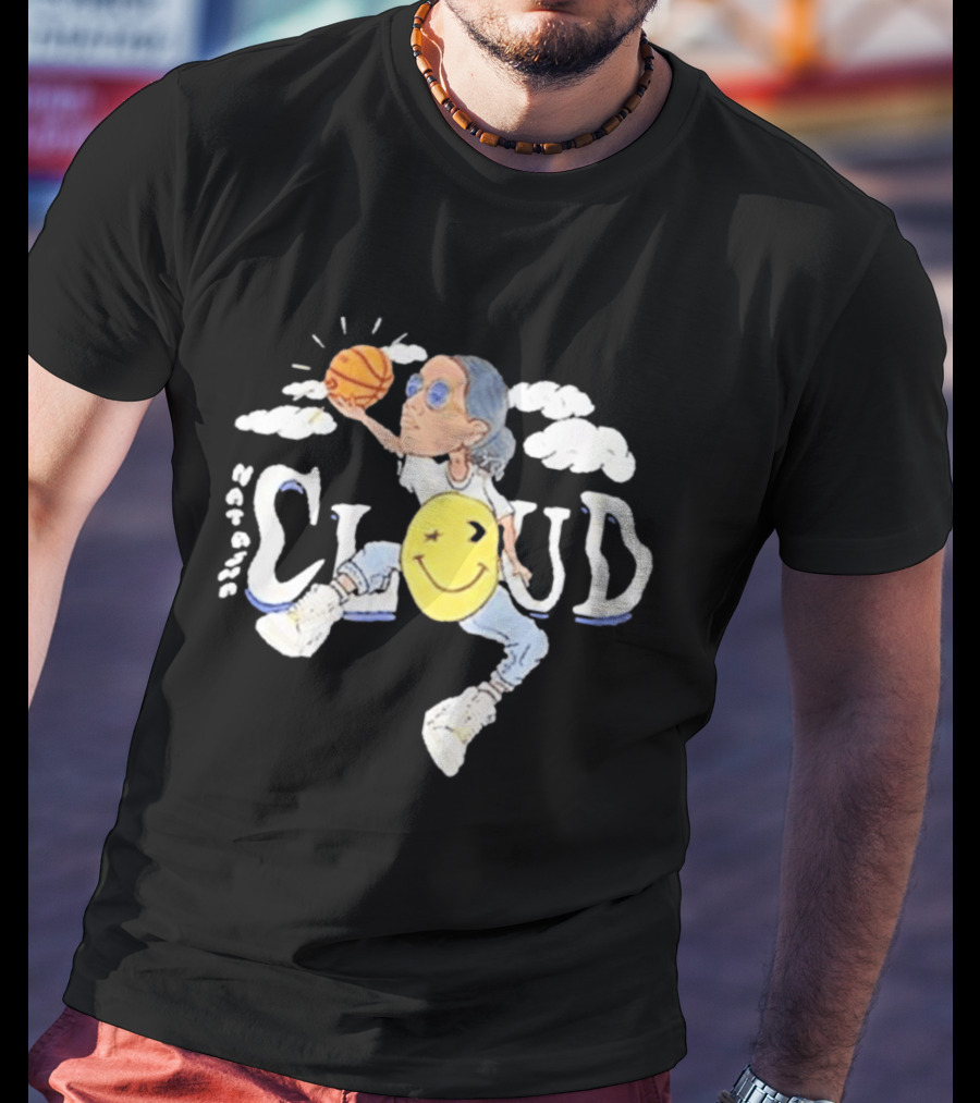 Natasha Cloud Caricature Serene Basketball Smile Clouds T-Shirt