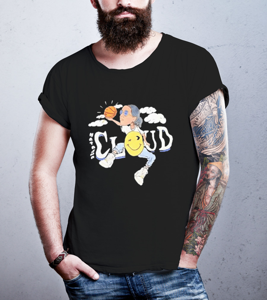 Natasha Cloud Caricature Serene Basketball Smile Clouds T-Shirt
