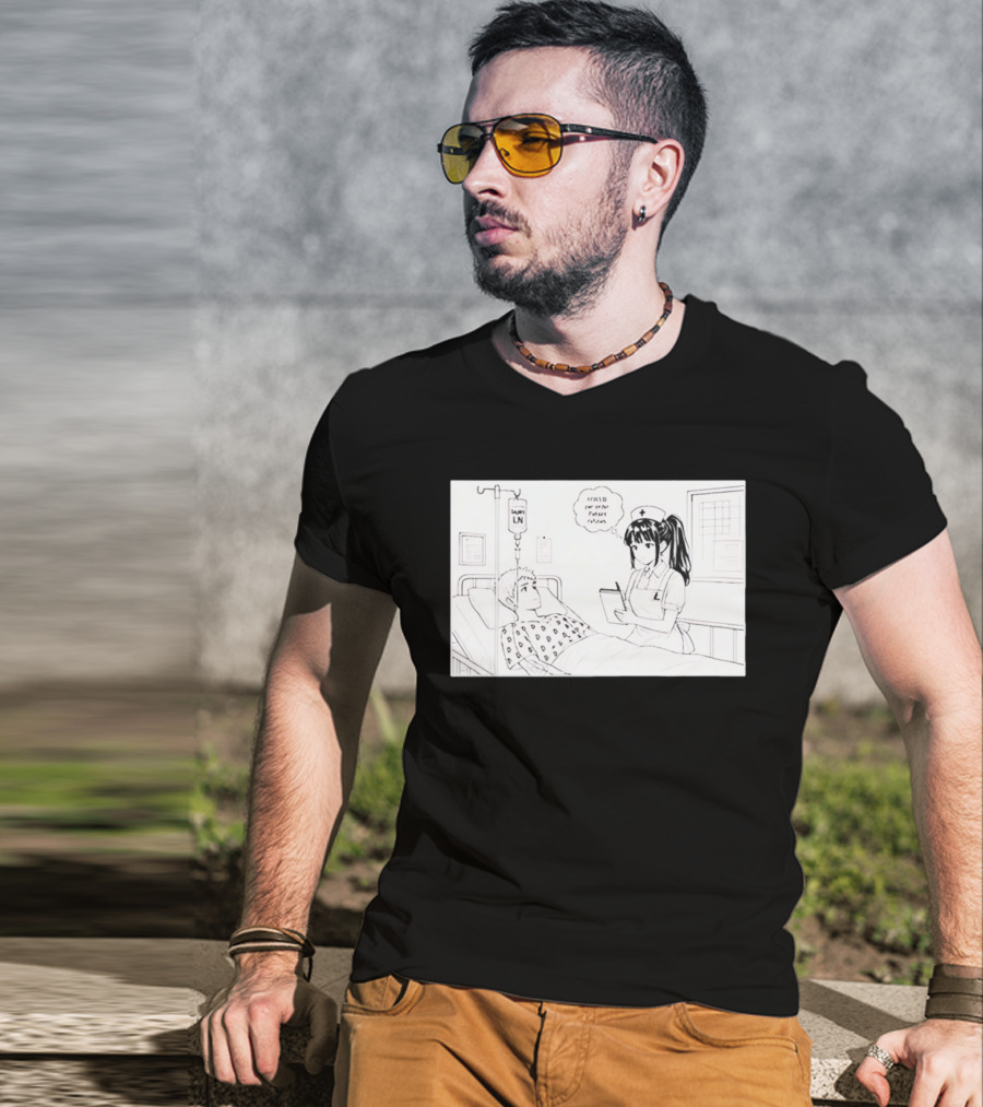 Nurse Manga Style Hospital Scene With Patient And IV Drip T-Shirt
