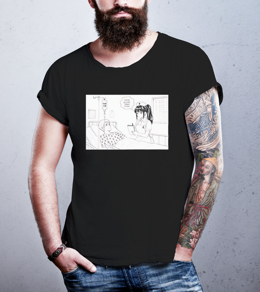 Nurse Manga Style Hospital Scene With Patient And IV Drip T-Shirt