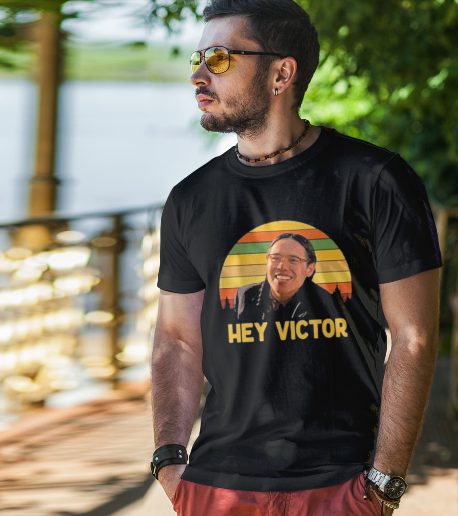 Hey Victor Thomas Builds The Fire Smoke Signals Retro Rainbow T-Shirt