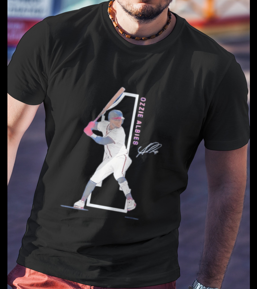 Ozzie Albies Atlanta Braves MLB Baseball Player Signature Edition T-Shirt