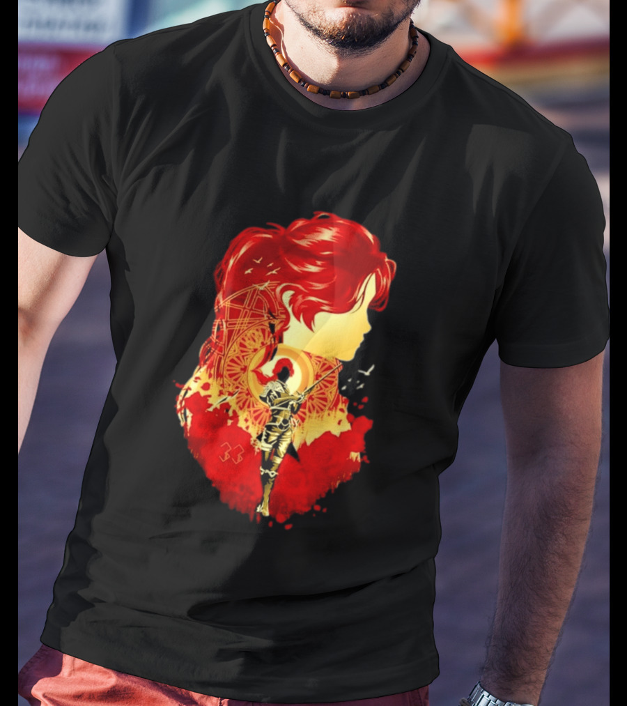 Paintress Expeditioner Red Haired Warrior Emblem 33 Discovery T-Shirt