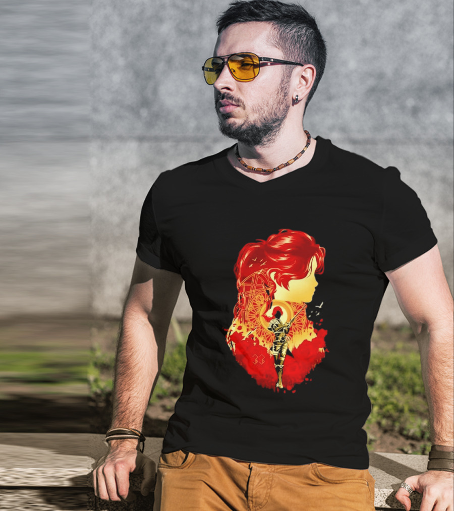 Paintress Expeditioner Red Haired Warrior Emblem 33 Discovery T-Shirt