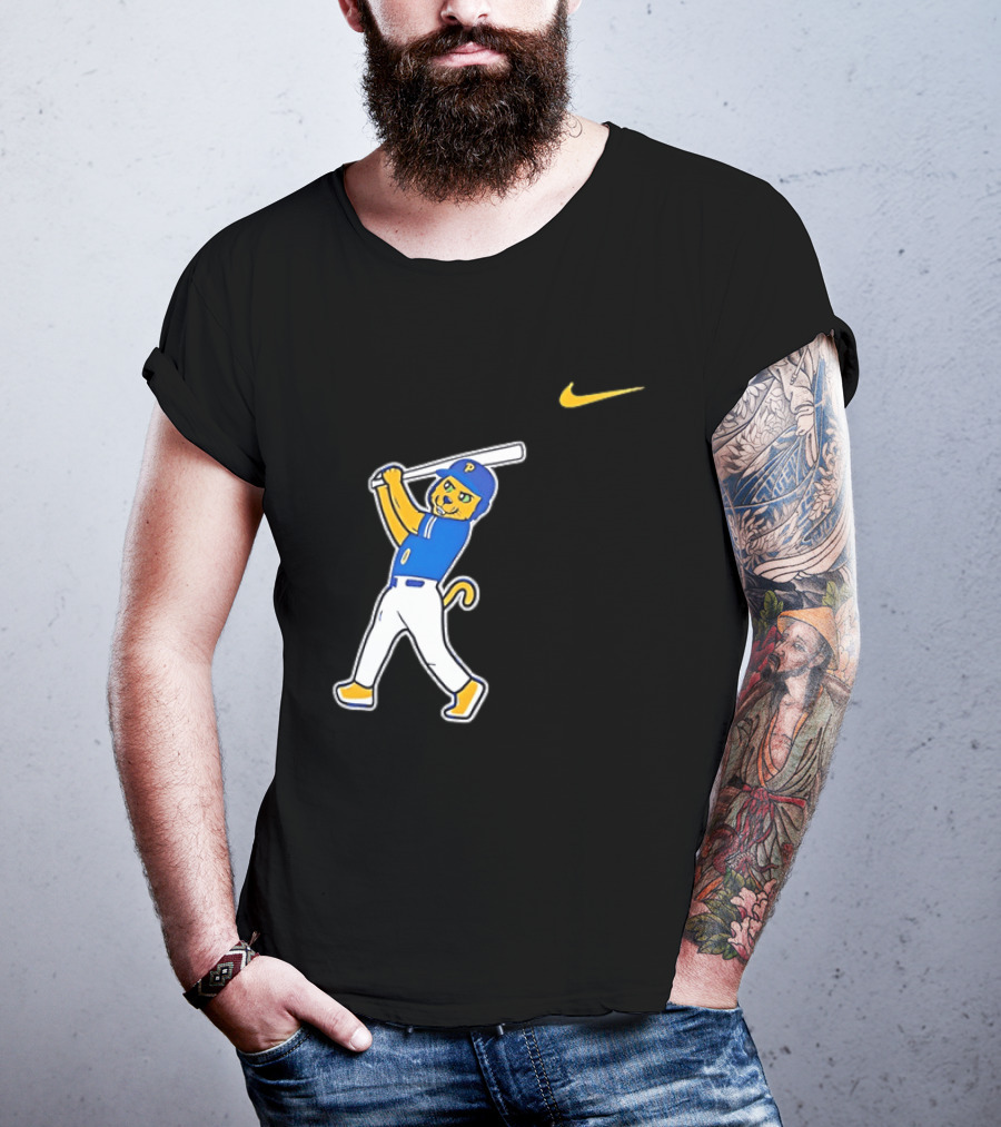 Pittsburgh Panthers Baseball Cartoon Mascot Batter Nike Sportswear T-Shirt