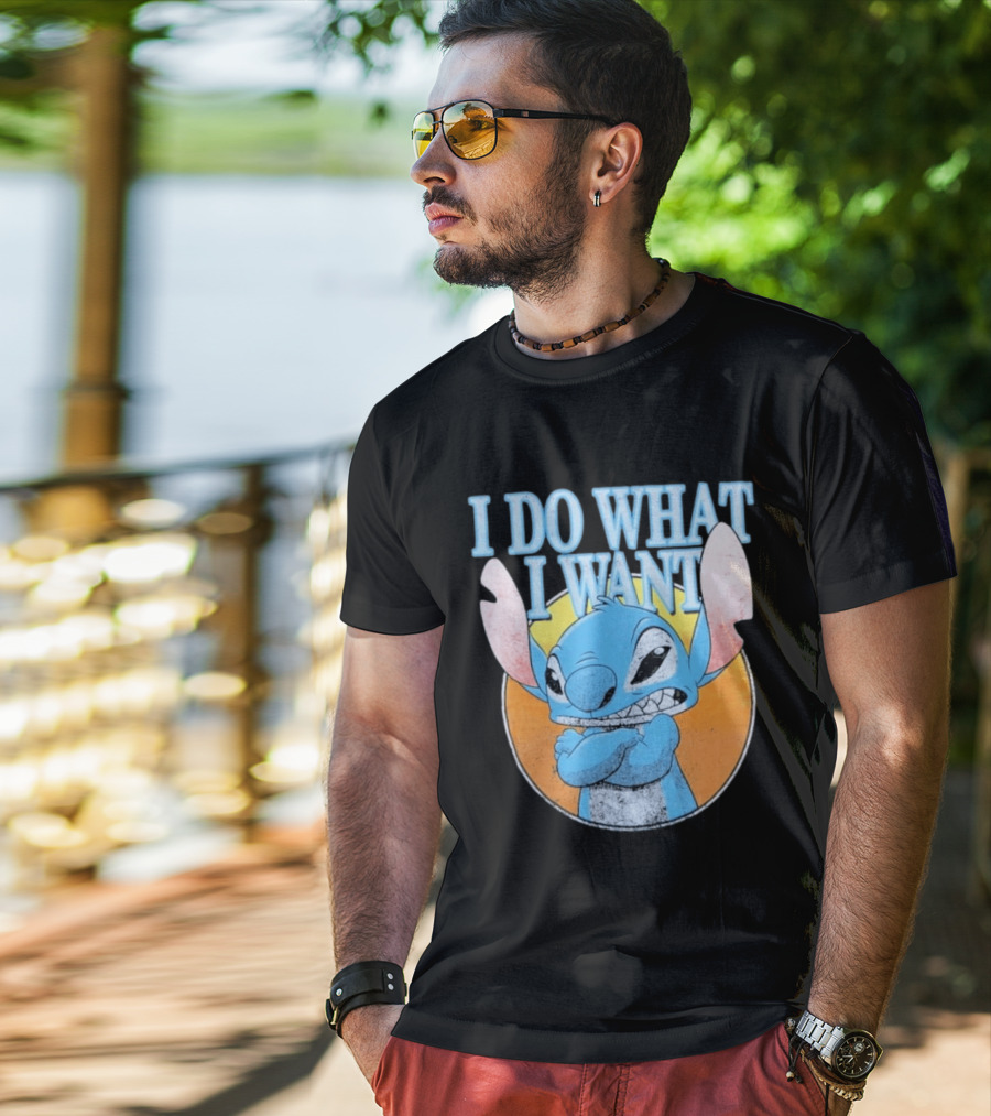 Disney Lilo And Stitch Men's Stitch I Do What I Want Vintage Look T-Shirt
