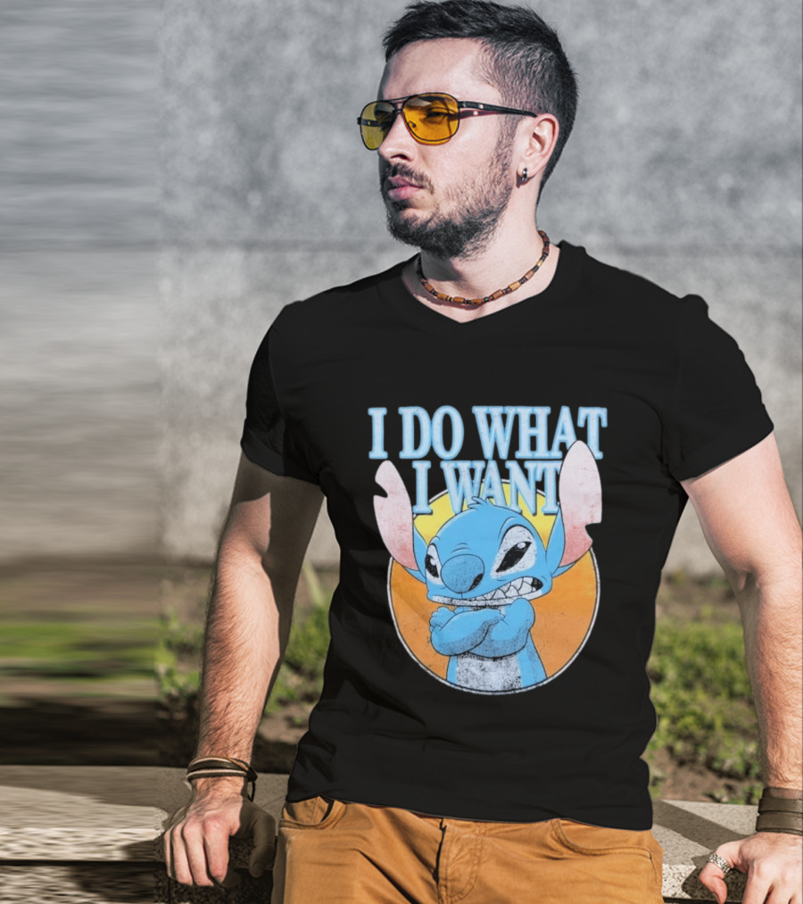 Disney Lilo And Stitch Men's Stitch I Do What I Want Vintage Look T-Shirt