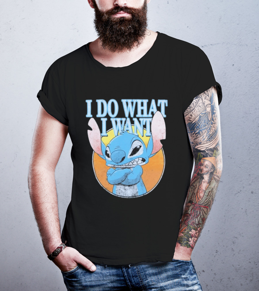 Disney Lilo And Stitch Men's Stitch I Do What I Want Vintage Look T-Shirt