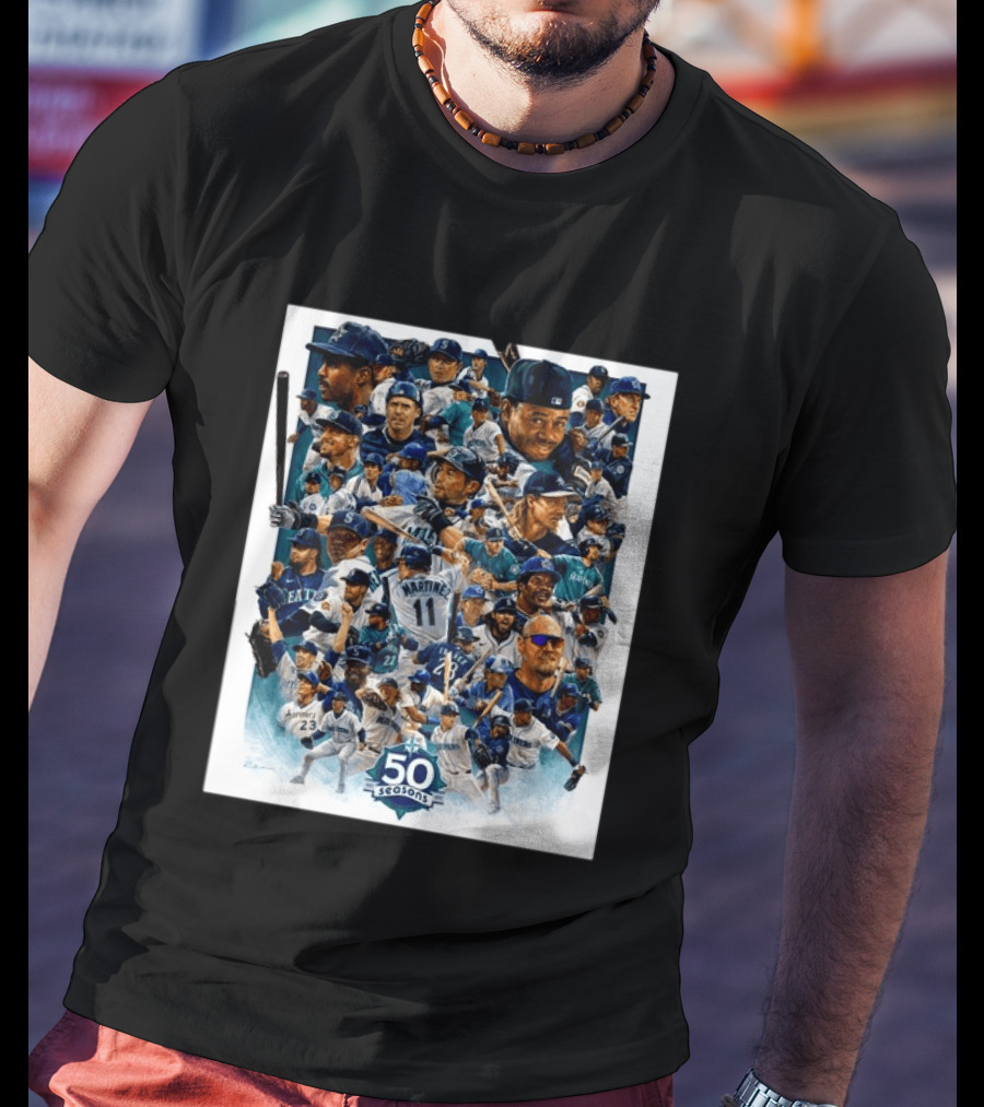 50 Seasons Presenting The Greatest Mariners Players Of All Time T-Shirt