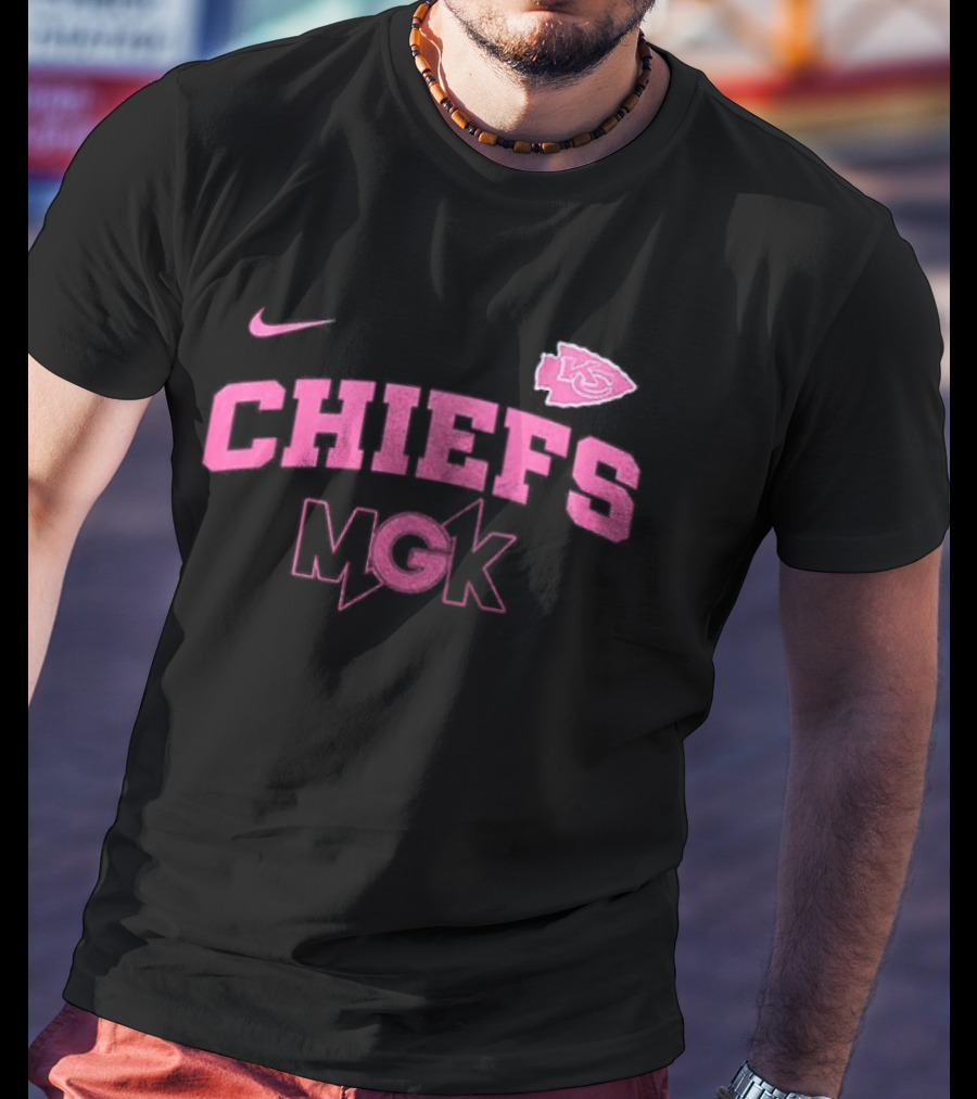 Nike Kansas City Chiefs MGK Collaboration Pink T-Shirt