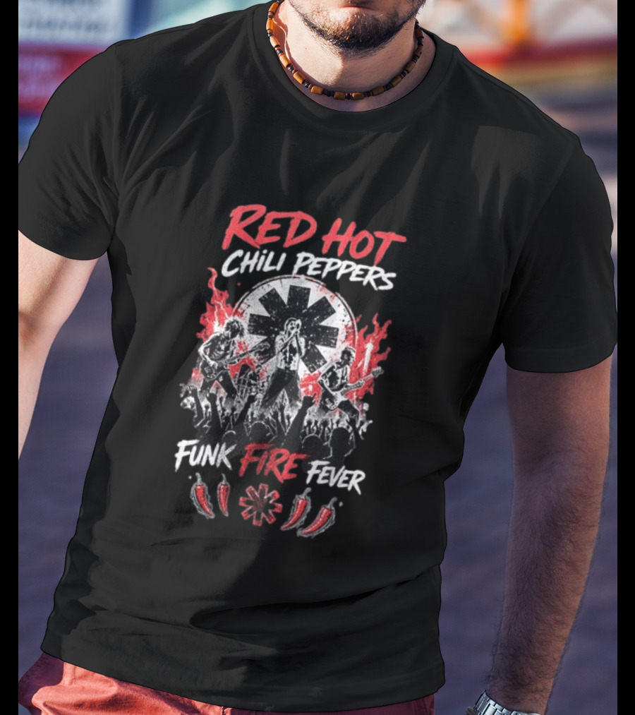 Red Hot Chili Peppers Funk Fire Fever Band Concert T-Shirt