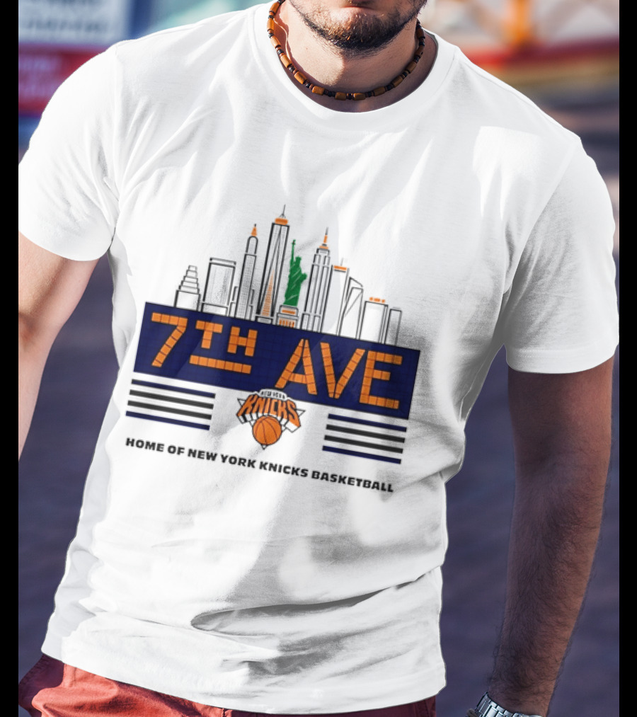 7th Ave New York Knicks Basketball Skyline T-Shirt