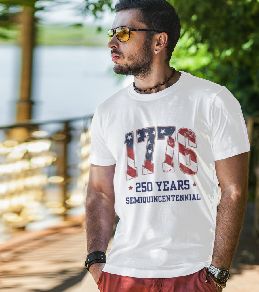 1776 250 Years Semiquincentennial American Flag Celebration T-Shirt