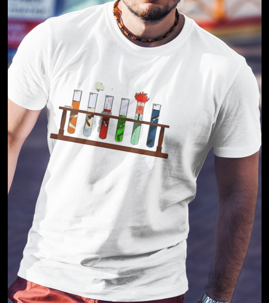 Beaker The Muppets Lab Test Tubes Rack Chemistry Experiment T-Shirt