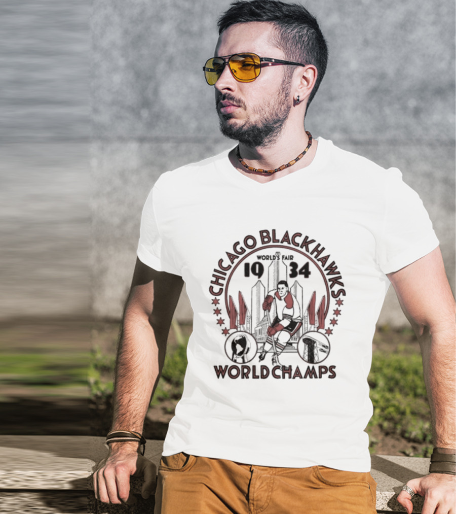 Chicago Blackhawks 1934 World Champs World's Fair Homage T-Shirt